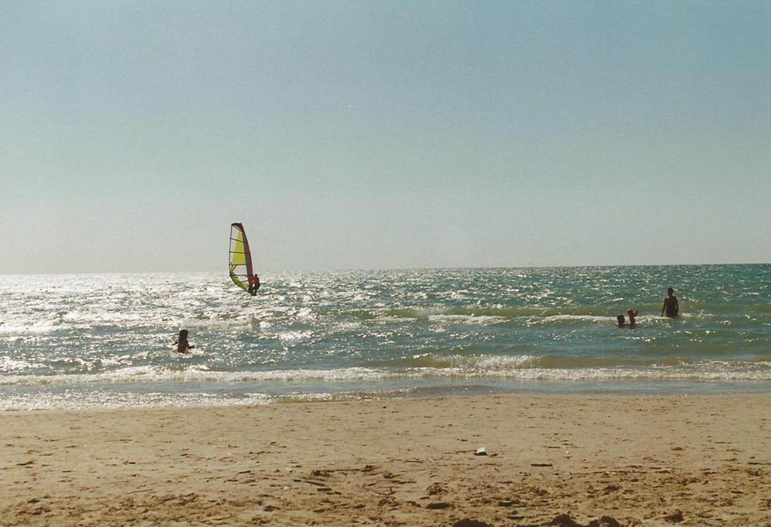 Family playing on the beach